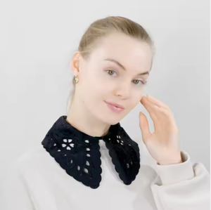 Cuello Falso Desmontable Hecho a Mano para Mujer, Decoración para Camisas, Encaje, Chifón, Organza Floral, Accesorios para Vestidos - Product Image 2