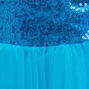 Robe de soirée princesse de glace pour filles 1-12 ans avec cape scintillante robe de bal en tulle bleu tenue d'anniversaire - Product Image 4