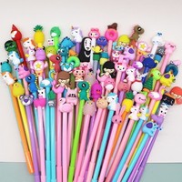Stylo Gel Silicone Kawaii Style Coréen Animaux Mignons Créatif Dessin Animé 0.38mm Stylo Signature pour École Bureau Fournitures de Papeterie en Gros