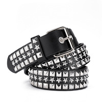 Ceinture à rivets tendance pour homme, style punk rock clouté, avec boucle ardillon, en PU synthétique noir, unisexe, type harnais, style western, pour la vente en dropshipping