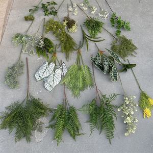 KEWEI 017 Plante artificielle Alocasia <span class=keywords><strong>Chrysalidocarpus</strong></span> Lutescens, lot de feuilles vertes en silicone au toucher réel pour la décoration - Product Image 5