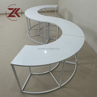 Table de présentation incurvée ZKAI pour mariage en extérieur, structure métallique blanche en forme de S, table de dessert serpentine pour décoration de fête