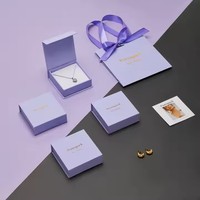 Boîte d'expédition de bijoux de luxe carrée en carton ondulé violet, recyclable, avec impression UV et logo personnalisé, nouveau design, pour l'aviation