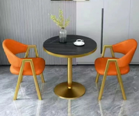 Ensemble table et chaises de négociation de luxe léger / Table et chaises de réception / Combinaison table et chaises de bureau en pierre