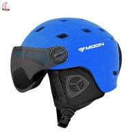 MOON Tek Parça Kayak Kaskı EPS/PC Malzeme Yetişkin Unisex Profesyonel Kar Sporları Açık Hava Arazi Özel MS100