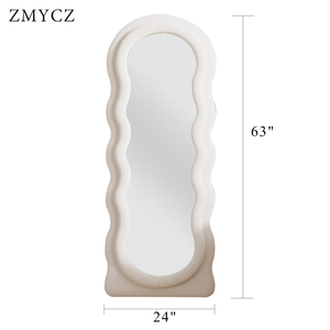 Wholesale Wavy Irregular Flannel Unbreakable Floor Standing Full Length Body Wall Room Home Decor <b>Mirror</b> Miroir Espejo Spiegel - Product Image 2