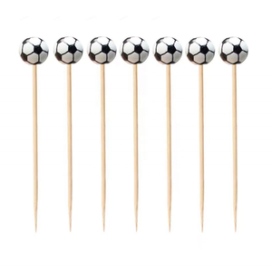 Palillos Decorativos para Cócteles <span class=keywords><strong>con</strong></span> Diseño de Balón de Fútbol para Fiestas y Eventos - Product Image 2