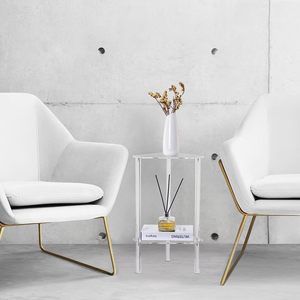 Tavolino triangolare in acrilico <span class=keywords><strong>trasparente</strong></span>, tavolino angolare per piccoli spazi, piccolo tavolino decorativo per soggiorno, camera da letto e balcone, E - Product Image 4