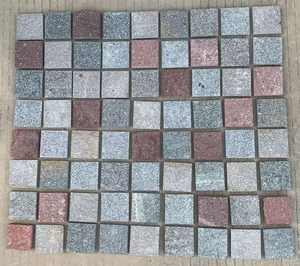 प्राकृतिक स्प्लिट ग्रीन ग्रे ब्राउन लाल Porfido <span class=keywords><strong>Porphyry</strong></span> भूनिर्माण घन पत्थर Cobblestone पेवर्स - Product Image 3