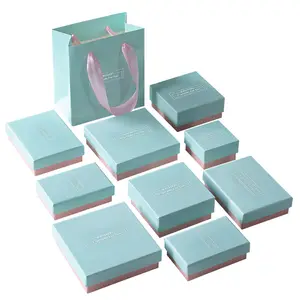Custom-projetado nova espuma interna jóias embalagens vários tamanhos caixas de papelão quadrado sacos papel luxo caixas presente