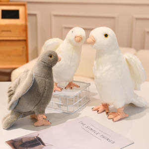 ぬいぐるみ-快適な仲間-超柔らかい動物のぬいぐるみのおもちゃの鳥-22cm 2色Asst。リアルなハト - Product Image 4