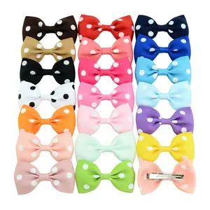 2.75 Inch Peuters Baby Meisjes Clips Polka Dot Grosgrain Lint Haarstrikken Alligator Haarclips