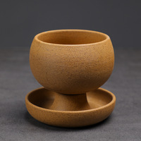 Ensemble Tasse et Soucoupe en Céramique Créative pour Café et Thé, Design Latte Art, Poterie Rustique Vintage, Style Rétro de Luxe Léger pour la Maison et le Café