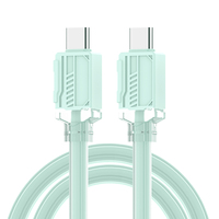 Kabel pengisi daya Cepat silikon Tipe C PD desain terbaru 2025 60W/27W kabel Iph transparan kabel tipo C untuk android untuk IPH C-C