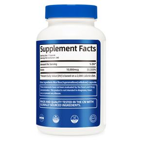 Nuevo Suplemento de Biotina con Vitamina B7, 240 Cápsulas, Apoya la Función Inmunológica para Adultos, Cápsulas de Biotina - Product Image 5
