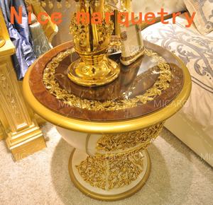 เฟอร์นิเจอร์พระราชวังสไตล์อิตาลีคลาสสิกสีขาวทองหรูหราแบบราชวงศ์พร้อม<span class=keywords><strong>หัว</strong></span><span class=keywords><strong>เตียง</strong></span>ทองเหลือง - Product Image 4