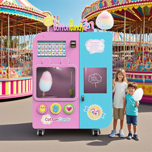 Línea de producción de malvaviscos Máquina Expendedora de algodón de azúcar comercial completamente automática a la venta - Product Image 1