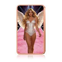 Barre de cuivre pur 1oz en gros, personnalisée, en cuivre fin .999, motif femme anime, pour collection et cadeau