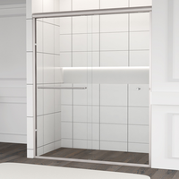 Vente en gros de cabine de douche en verre trempé poignée en acier inoxydable porte coulissante encadrée porte de douche