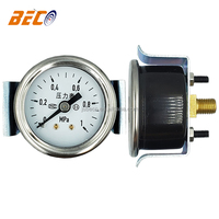 Beco 40mm 1Mpa Manomètre avec U Clamp Bourdon Tube Noir Boîtier en Acier Gaz Mmhg Manomètre