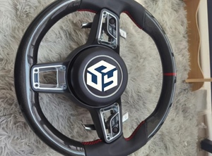 Volante Deportivo/Acordonado de Fibra de Carbono Estilo Carreras con Base Plana para Porsche 911 <span class=keywords><strong>GT3</strong></span>/GT2 <span class=keywords><strong>RS</strong></span>/GT4 <span class=keywords><strong>RS</strong></span> 718 Compatible con A4 Q5 - Product Image 3
