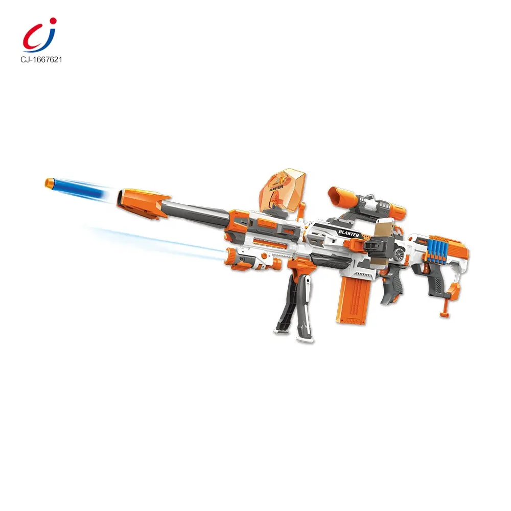 Electric Projectile Launcher Plastic Sniper Rifle Toy For Kids, Boys Shooting Game Eva Foam Soft Bullet Gun Sniper