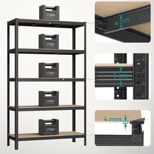 보관 선반 금속 차고 선반 유닛 가정용 창고 식료품 저장실에 대한 조정 가능한 헤비 듀티 볼트없는 주최자 랙 - Product Image 3