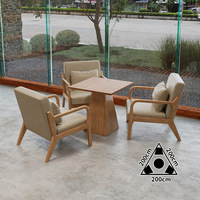 Fauteuil moderne en bois massif avec coussin, ensemble de mobilier de salon pour café, restaurant, hôtel, réception, style nordique