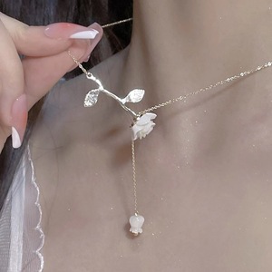 Collana da donna con rosa rosa squisita retrò francese stile puro desiderio - Product Image 4