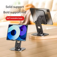 Support de téléphone rotatif à 360° en alliage d'aluminium, support de tablette pliable pour diffusion en direct, Soporte Para Telefono