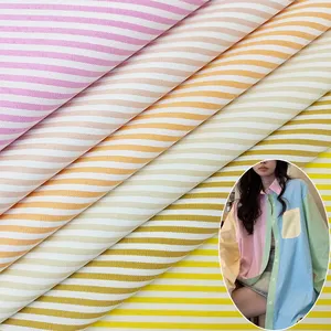 colorful TC stripe school uniform skirt 95%polyester 5%spandex yarn dyed Elasticity dress fabric