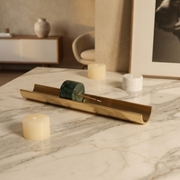 Porte-encens en laiton Maxery Jade blanc vert marbre porte-bâton d'encens brûleur en laiton massif personnaliser LOGO mariage décor à la maison
