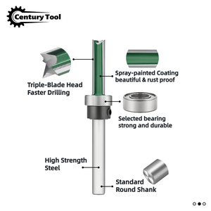 Broca Recta de 6mm con Vástago de 1/4' y 3 Filos de Calidad Superior para Reemplazo de Rodamientos, Brocas de Fresado para Madera OEM - Product Image 2