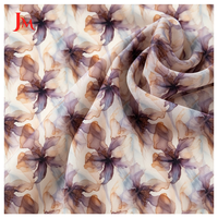 Tissu en mousseline de polyester 100% respirant, imprimé à motifs floraux, tissé pour robe femme