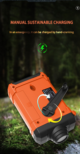 Khẩn Cấp Di Động Ngoài Trời Đèn Đọc Sách Hand Crank Năng Lượng Mặt Trời Powered AM FM Đài Phát Thanh SOS Siren Đèn Pin Có Thể Sạc Lại Ánh Sáng Âm Nhạc - Product Image 5