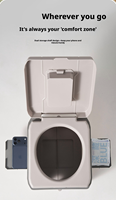 Toilette de camping portable en PP, hauteur réglable, légère, pliable, avec agent de solidification pour le camping et la randonnée