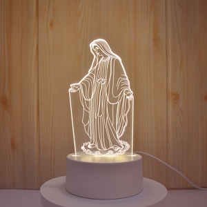 Lampe de chevet LED sans fil 3D en acrylique 2026 pour chambre d'enfant, petite base de lampe LED pour la nuit - Product Image 1