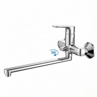Robinet de douche mural pour salle de bain d'hôtel, design moderne, monocommande, en alliage de zinc poli, avec filtre en céramique