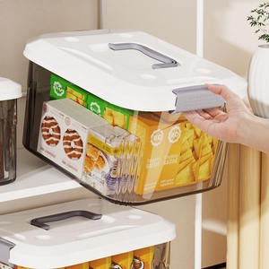 가정용 뚜껑이있는 투명 플라스틱 유틸리티 보관 용기 투명 의류 보관함 - Product Image 4