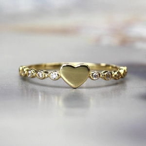 Anello alla moda a forma di cuore, gioielli minimalisti in stile coreano e giapponese da indossare ogni giorno per le donne - Product Image 2