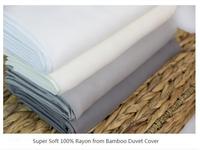 Ensemble de draps plats personnalisés en fibre de bambou 100% - 4 pièces - Taille Twin, Full, Queen, King - Pour hôtel et usage domestique
