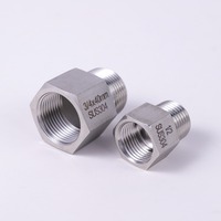 Adaptateur hexagonal en acier inoxydable 304 BSPP BSPT usiné CNC haute pression classe 150, raccords mâles 1/2 1 pouce DN15 DN20 DN25