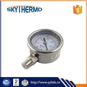 Manômetro de Pressão com Tubo Bourdon Preenchido com Líquido em Aço Inoxidável Padrão Conexão Inferior Manômetros de Vácuo - Product Image 4