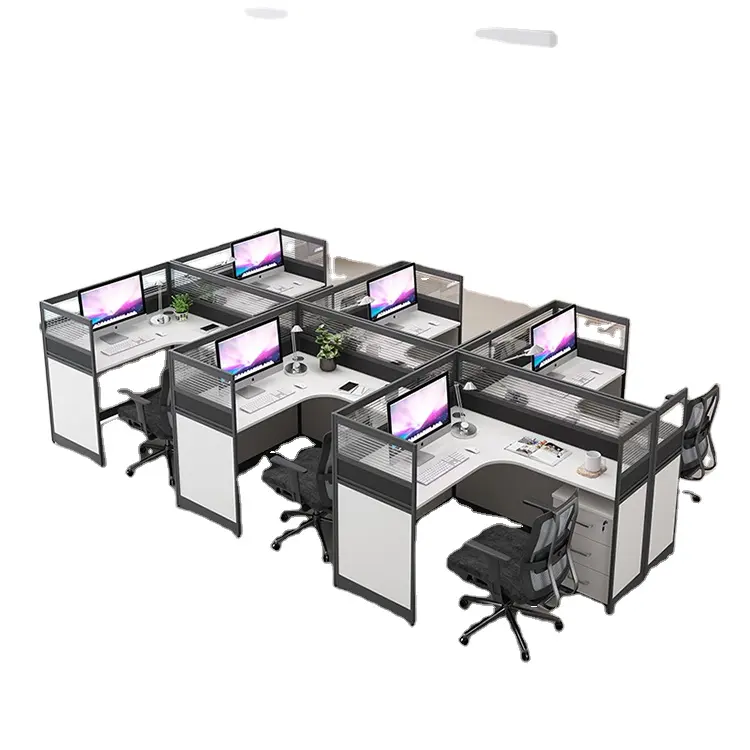 Лидер продаж, Офисный Компьютерный стол, прозрачный стеклянный экран, Офисная кабина, модульная перегородка