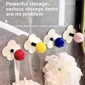 Home Use Seamless Door Back Adhesive Hook No Punching Strong Load Bearing Bathroom <b>Wall</b> Hanging <b>Clothes</b> Hook - Product Image 2