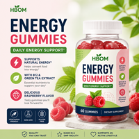 Gummies Énergétiques OEM à l'Extrait Naturel de Plantes et Vitamine B12, OEM ODM, Complément Nutritionnel Sportif à Marque Blanche pour une Énergie Durable