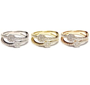 Bague en or blanc massif 18 carats avec grappe de diamants, taille brillant SI, classique, sertie pavé, bijoux pour femme - Product Image 4