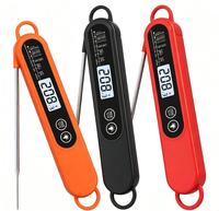 Thermomètre numérique de cuisson pour viande, pliable, en acier inoxydable, avec fonction de mise en veille automatique, rétroéclairage LCD, lecture instantanée, étanche IP65, vente en gros