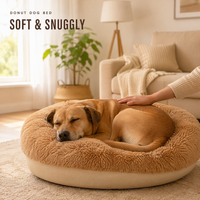 Coussin apaisant pour chien en tissu moelleux avec rebord surélevé pour animaux anxieux (chats et chiens), lavable, accessoire pour animaux de compagnie