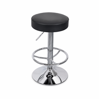Tabouret de bar moderne chromé avec siège pivotant, réglage de la hauteur par vérin à gaz, base ronde, pour îlot de cuisine, bar à domicile, salle à manger, décoration